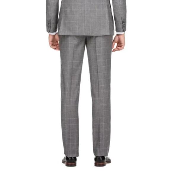 ENGLISH LAUNDRY Men's Suit Dress Pants 38R Grey Slim Fit Wool Windowpane NWOT - Picture 3 of 11